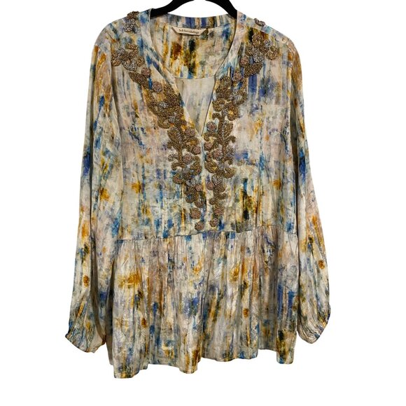 Soft Surroundings Abrial Embellished‎ Global Tie Dye Tunic Size L - Picture 1 of 10